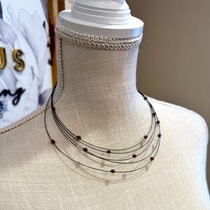 5 for $30 EXPRESS Purple Jewel Black Wire Necklace